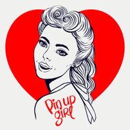 smiling pin-up girl