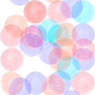 Hand-drawn watercolor transparent circle seamless pattern