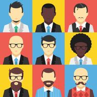 Avatar icons set Flat design vector illustration