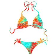 Watercolor rainbow colors beach swimsuit