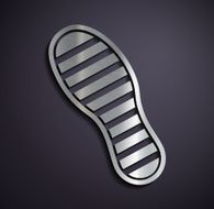 Flat metallic logo footprints