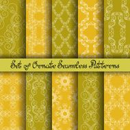 Vector Set of 10 Ornate Seamless Patterns N4