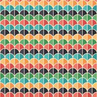 Flat style seamless pattern with colorful semicircles