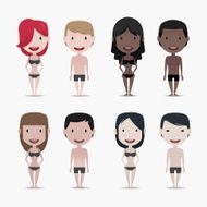 Group of people set