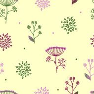 Elegance Seamless pattern with flowers Ukraine dill N3