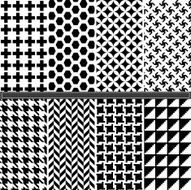 Houndstooth and Geometric seamless pattern set - Illustration