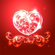 Glowing heart Vector illustration