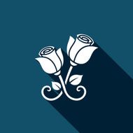 Metal forged roses vector icon