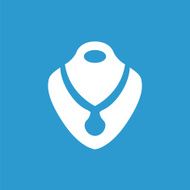 necklace icon white on the blue background