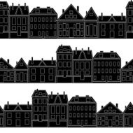 Houses Vector seamless pattern vintage N13