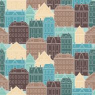 Houses Vector seamless pattern vintage N14