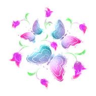 butterflies and flowers watercolor N2