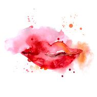 Lips Watercolor Sketch