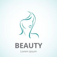 Sign of a woman's face vector logo template