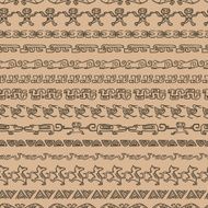 Seamless ethnic pattern with archaeological ornament