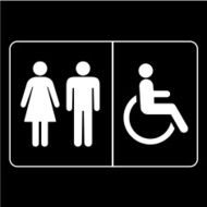 Person and disabled person sign icons