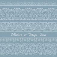 Vector Set of Vintage Template with Ornate Laces N6