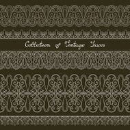 Vector Set of Vintage Template with Ornate Laces N8