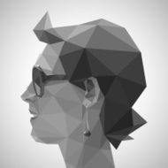 Young woman in origami style