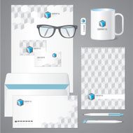 Architectural corporate identity template with 3d cube pattern N2