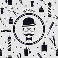 Barber shop vintage seamless background with barber accsessories