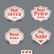 Vector Set of Sale Paper Retro Labels N2