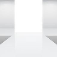 white interior fashion podium