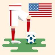 USA national soccer kit and flag