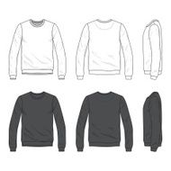 Front back and side views of blank sweatshirt N3