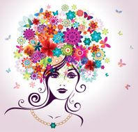 Beautiful woman with flowers N7