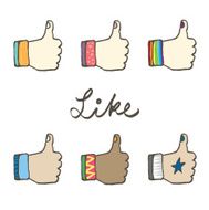 Various social media like icon in different personalities