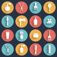 Hairdressing icon set