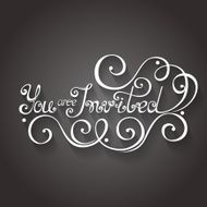 Vector You are Invited Inscription Holiday Invitation Wedding N2