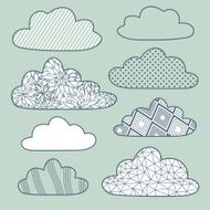 vector clouds set