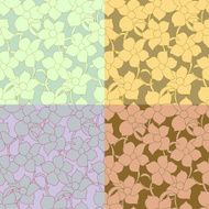 set of flower seamless
