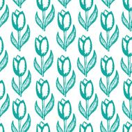 seamless floral pattern with a print of tulips