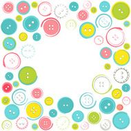 Decorative Frame with Circle of Buttons over White