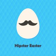 Hexagonal Greeting Card with Hipster Easter Egg Mustache