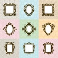 set of vintage frames vector illustration N4