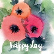 Watercolor greeting card flowers N175