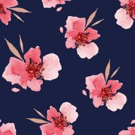 Watercolor flowers seamless pattern N15