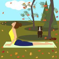 yoga girl in autumn park N3