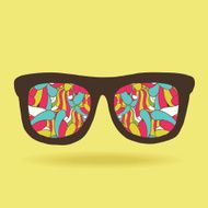 funny doodle hipster glasses with pattern