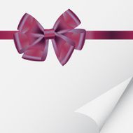 background with bow on realistic paper vector illustration