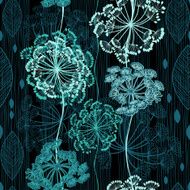 Seamless pattern of abstract flowers Hand-drawn floral background N2