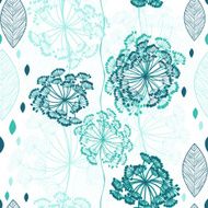 Seamless pattern of abstract flowers Hand-drawn floral background N3