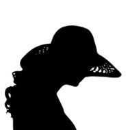 Vector silhouette of a woman N956