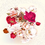 Beautiful roses in pastel and watercolor style