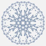 the circular blue pattern in Russian style N2