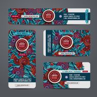 Corporate Identity templates set with flowers N4